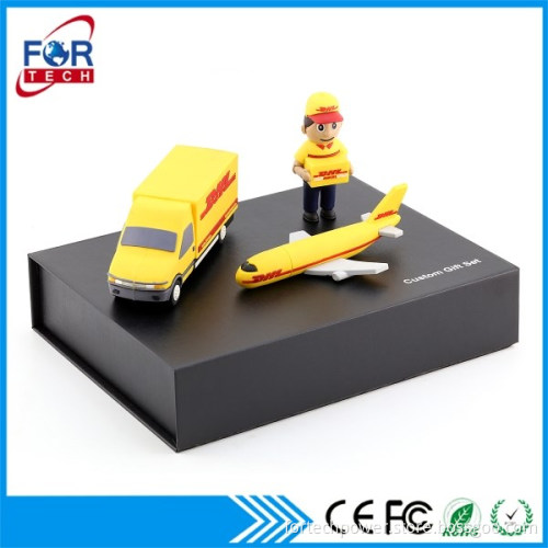 dhl express office corporate promotional gift dhl gifts set power bank & airplane usb for souvenirs